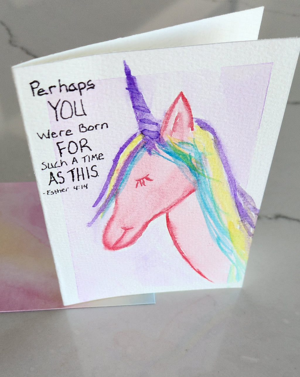 "Perhaps You Were Born For A Time Like This" Unicorn Card