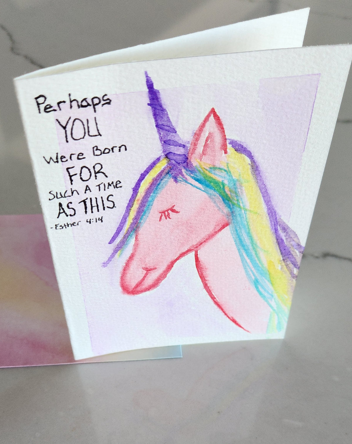 "Perhaps You Were Born For A Time Like This" Unicorn Card