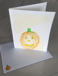 Original Hand Painted Jack-O-Lantern Card