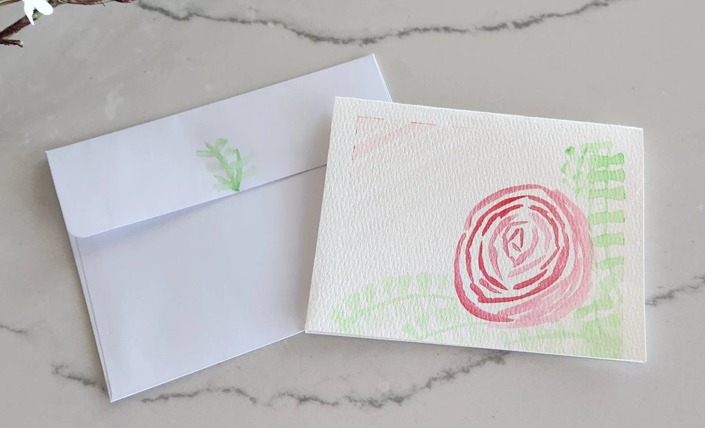 Floral Set of 8 Blank Note Cards Individually Hand Painted