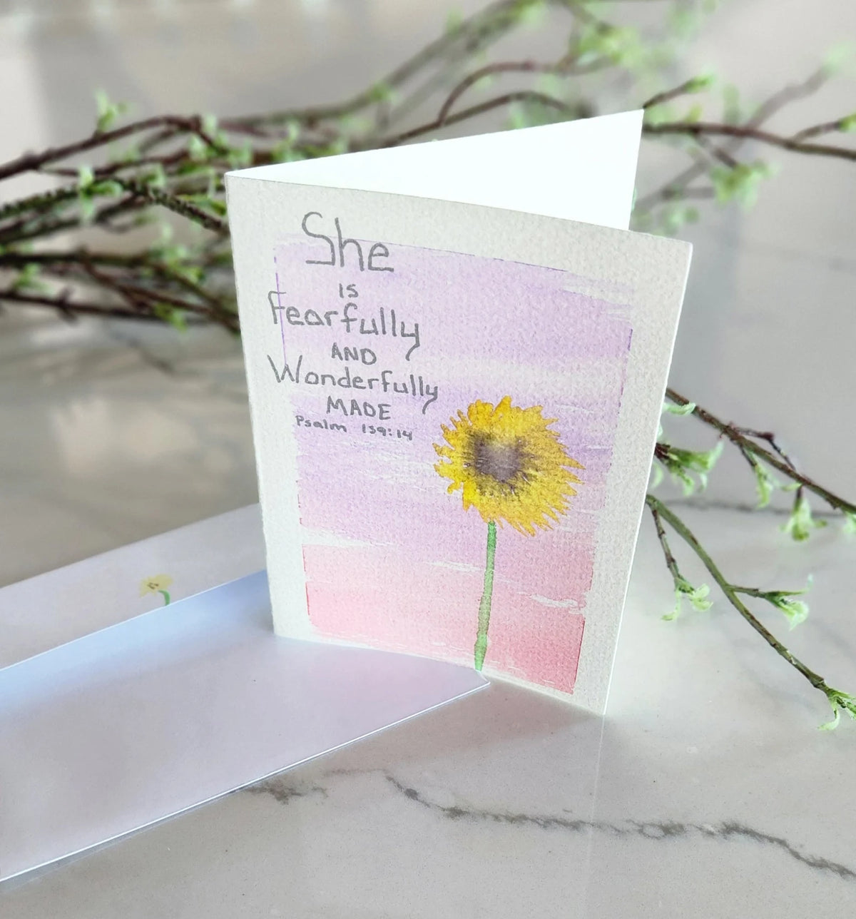 Psalms 139:14 Hand Painted Original Card