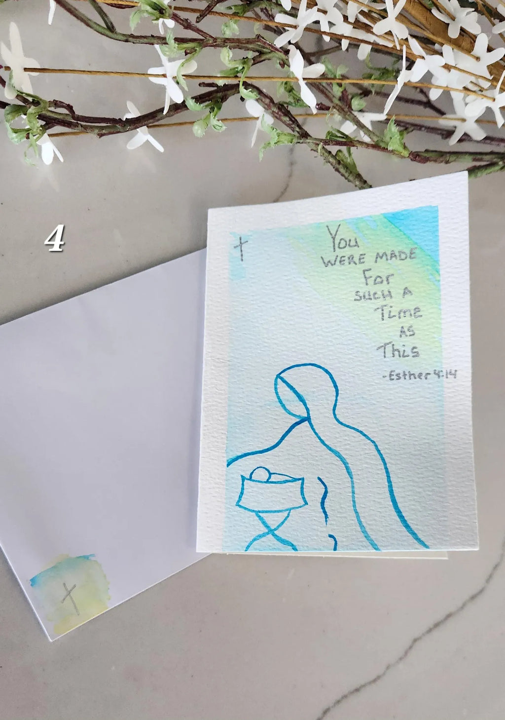 Esther 4:14 Hand Painted Original Card