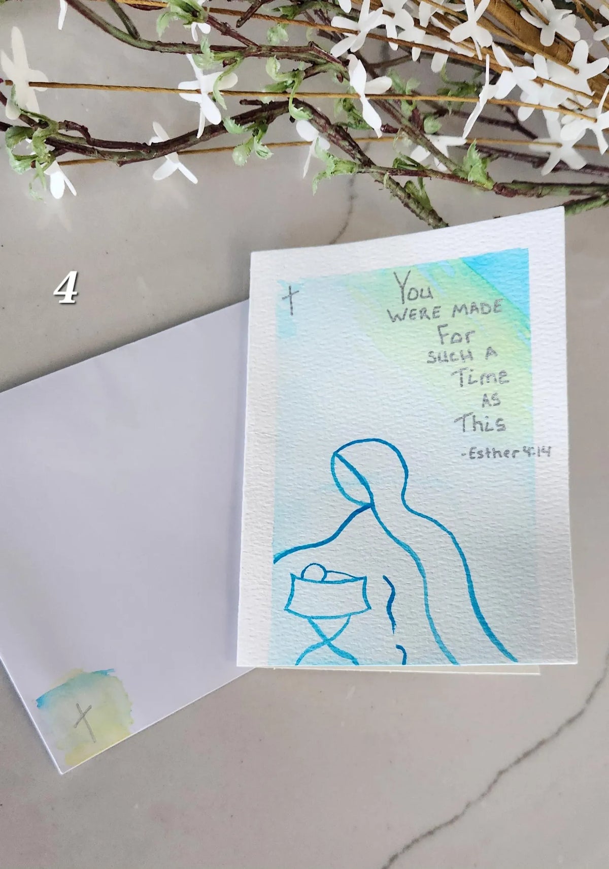 Esther 4:14 Hand Painted Original Card