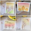 Set of 4 Fall Hand Painted Original Cards