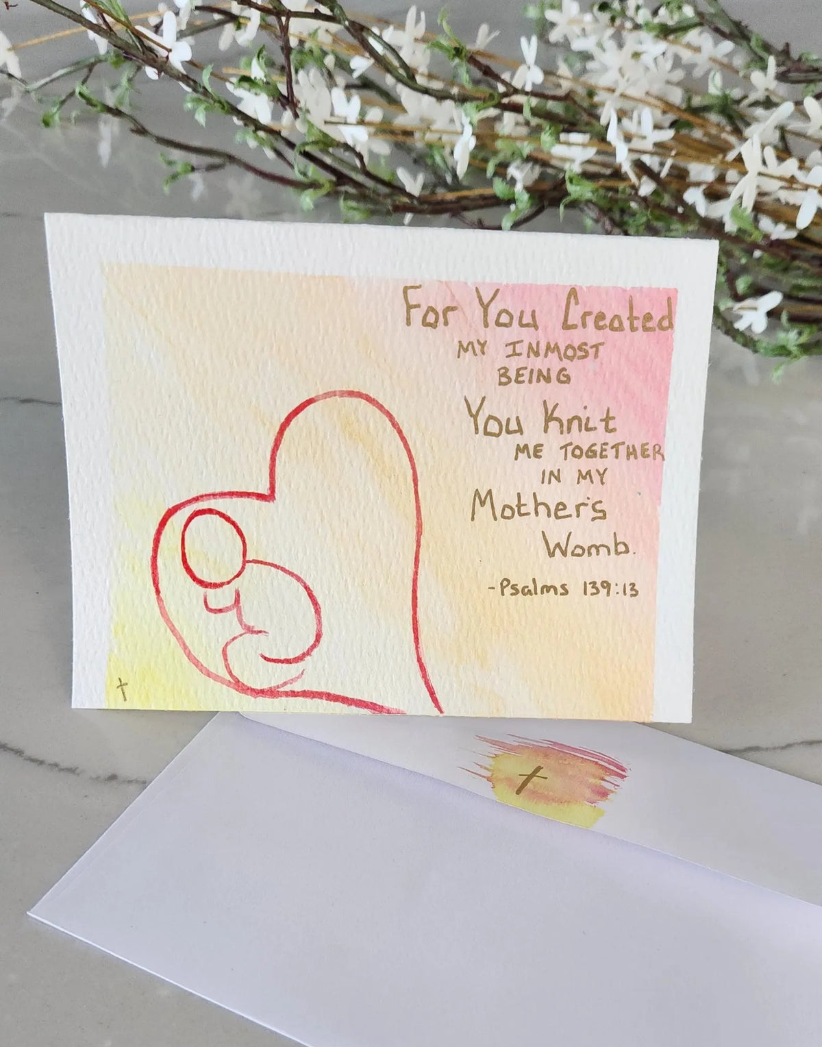 Psalms 139:13 Hand Painted Original Card