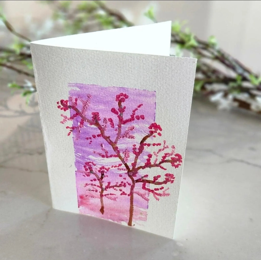 Set of 8 Original Hand Painted Flower Greeting Cards