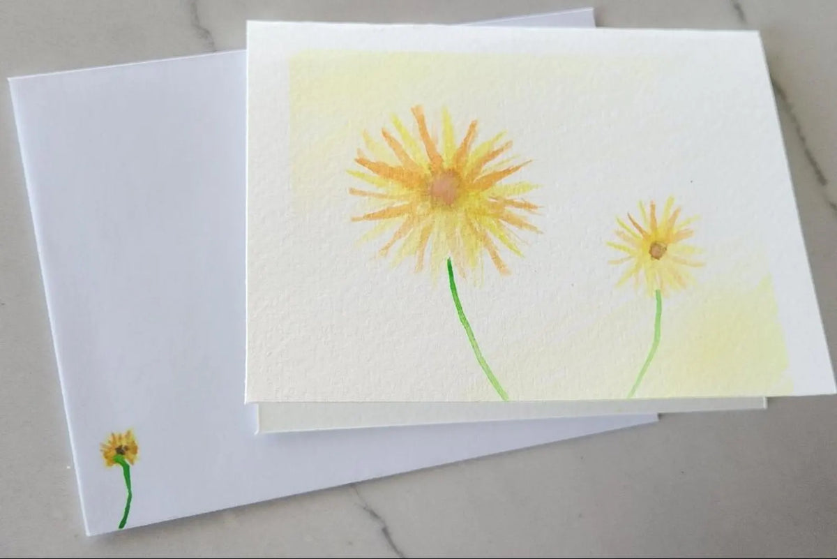 Set of 8 Original Hand Painted Flower Greeting Cards
