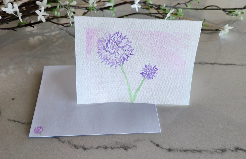 Set of 6 Original Hand Painted Floral Blank Greeting Cards