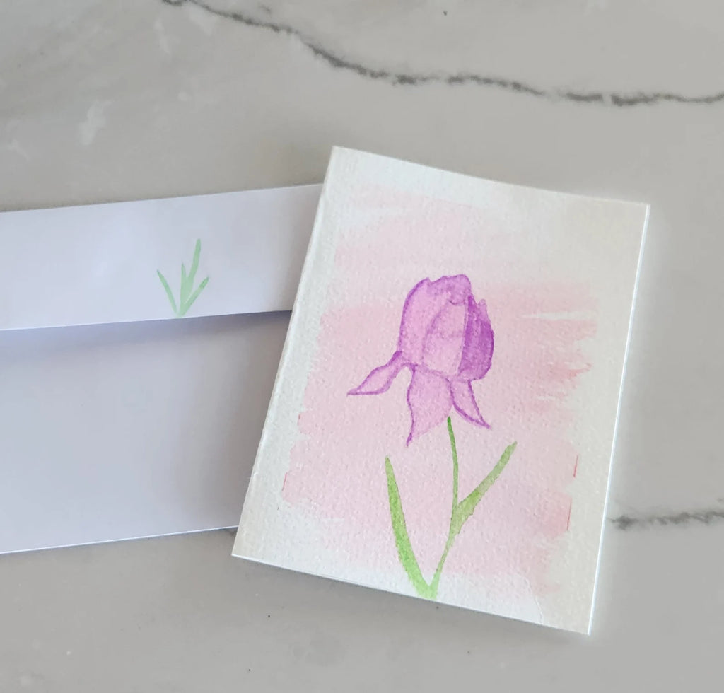 Set of 6 Original Hand Painted Floral Blank Greeting Cards