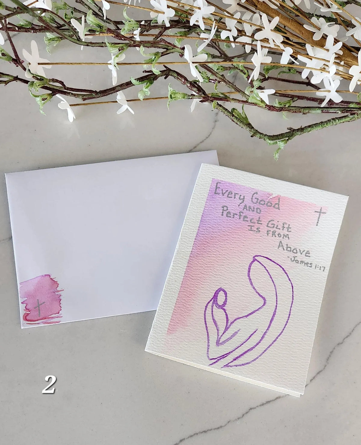 James 1:17 Hand Painted Original Card
