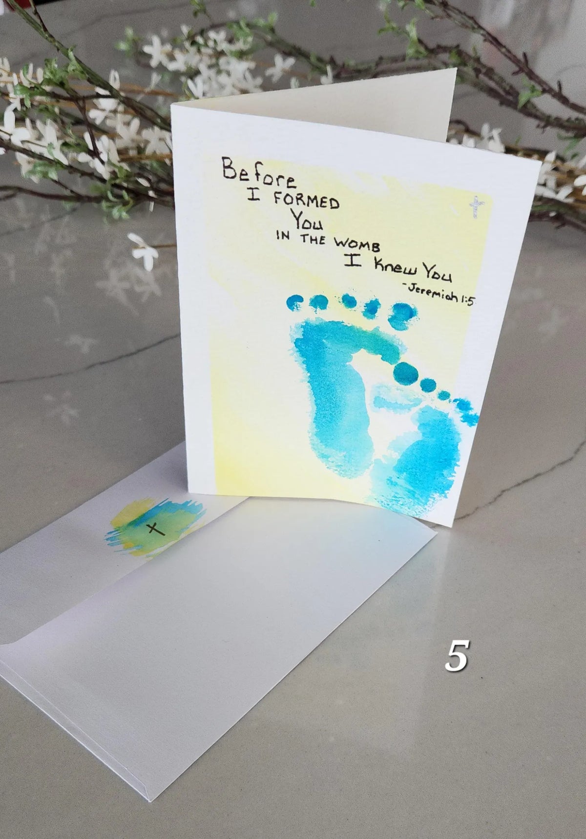 Jeremiah 1:5 Hand Painted Original Card