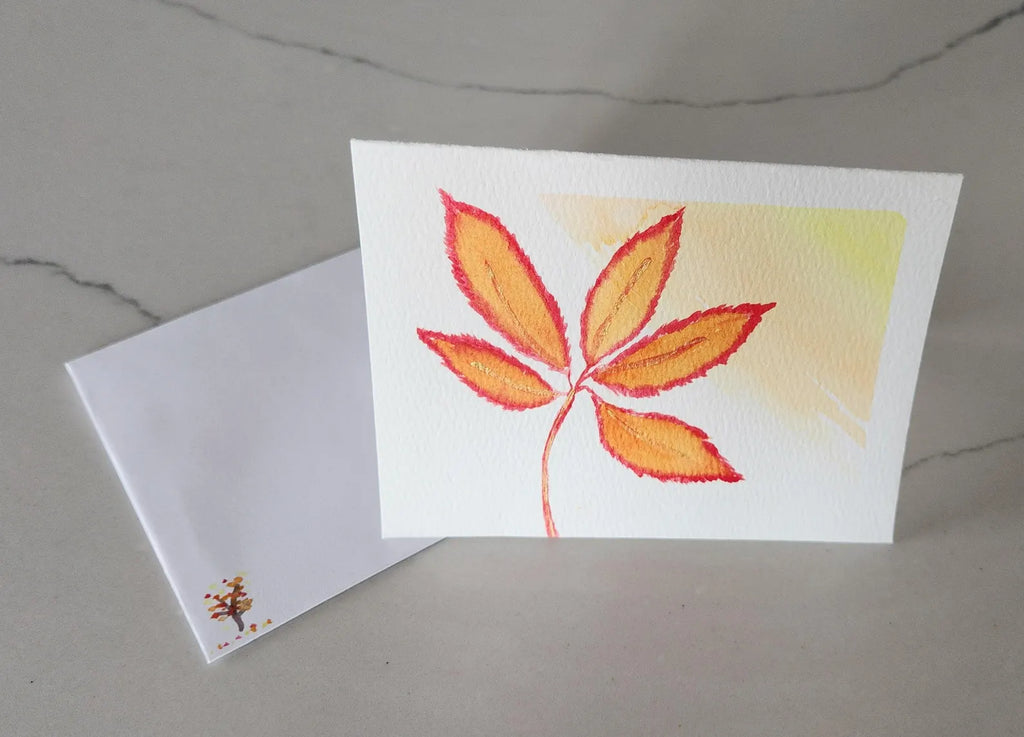 Set of 3 Fall Hand Painted Original Cards