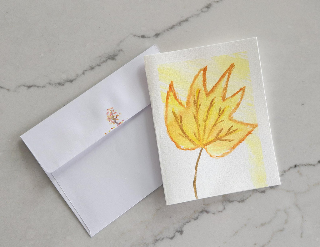 Set of 3 Fall Hand Painted Original Cards