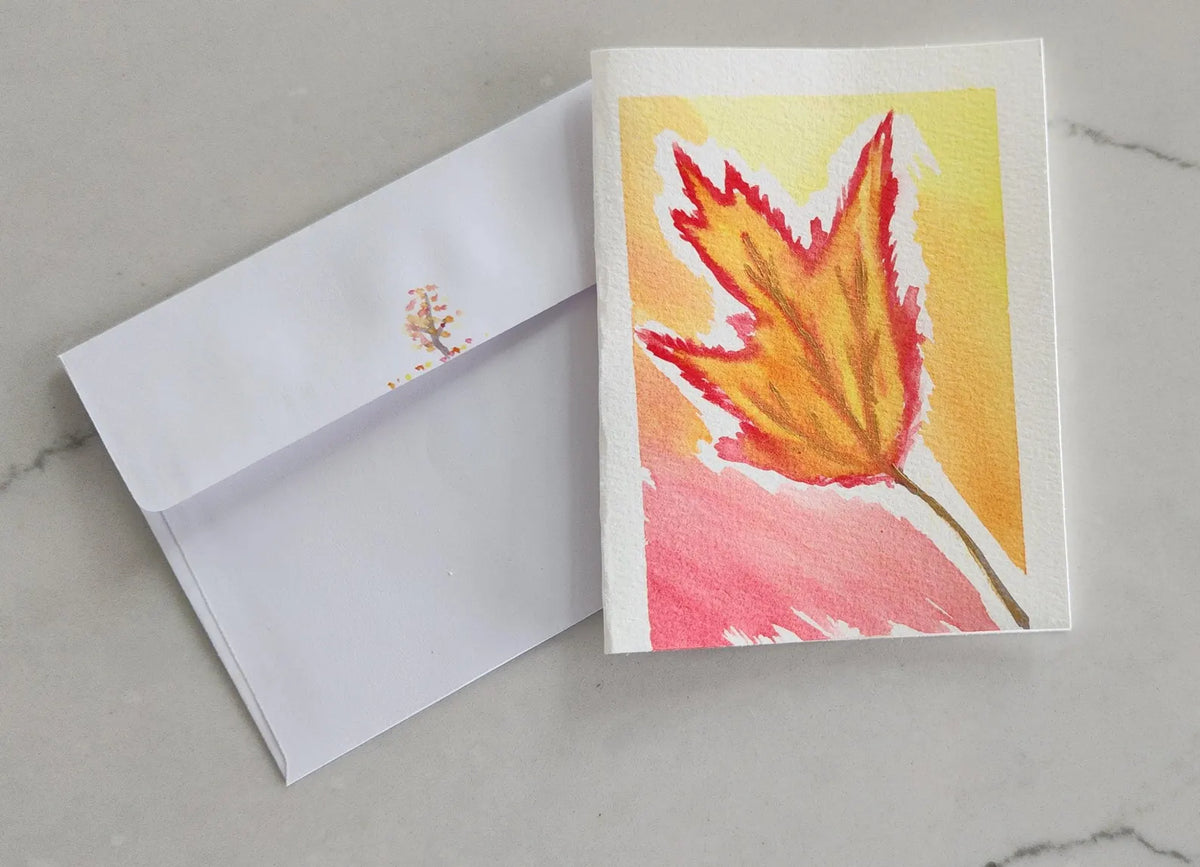 Set of 3 Fall Hand Painted Original Cards