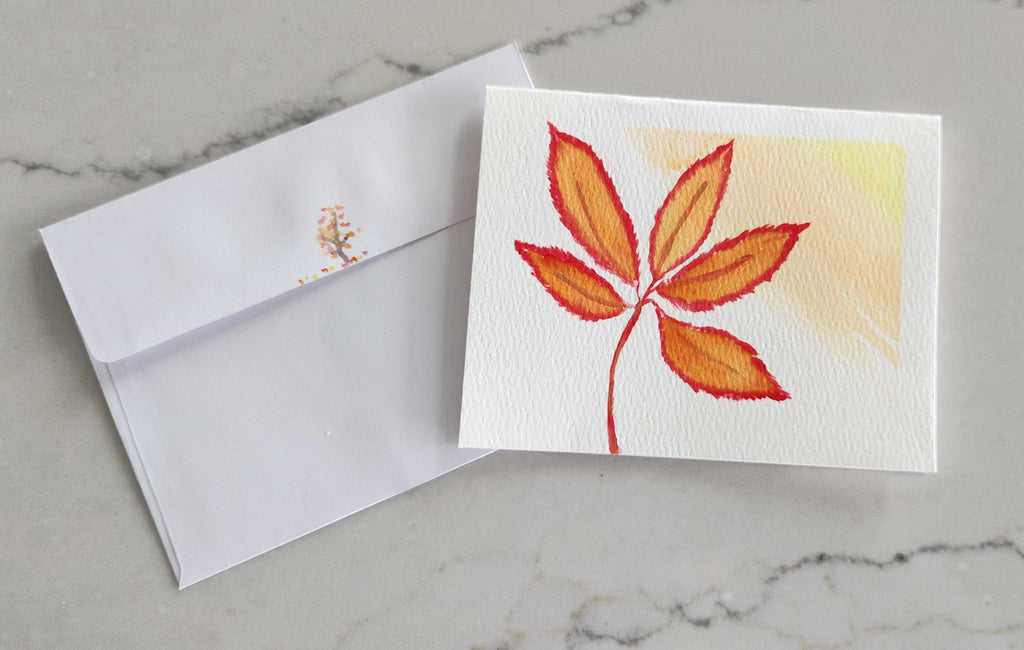 Set of 3 Fall Hand Painted Original Cards