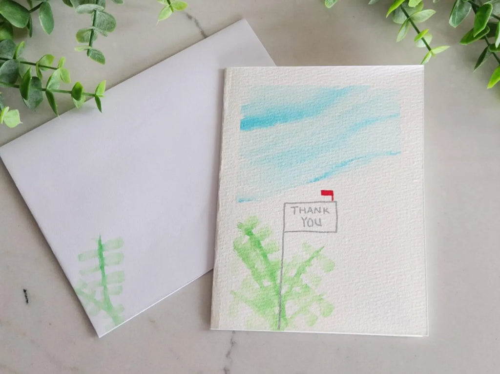 Thank you - 20 Original hand painted Greeting Card