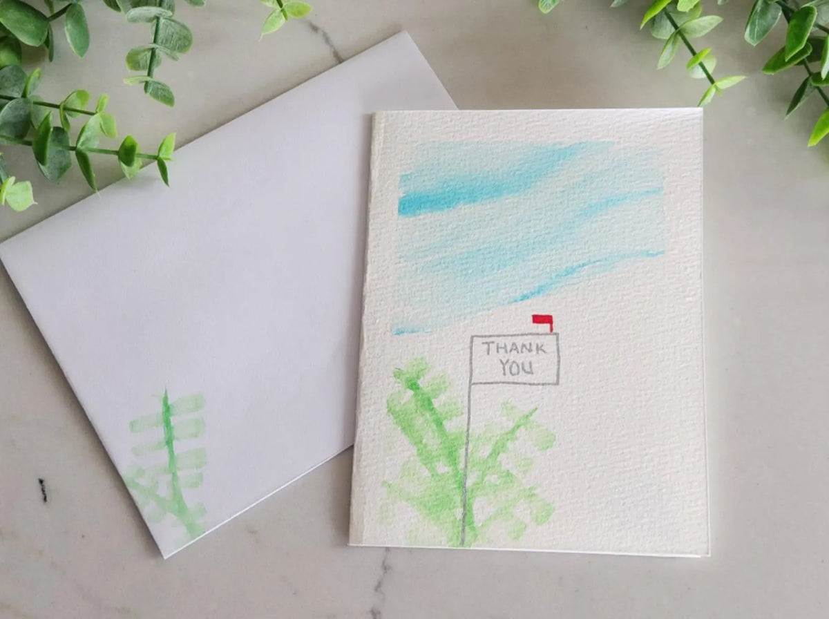 Thank you - 20 Original hand painted Greeting Card