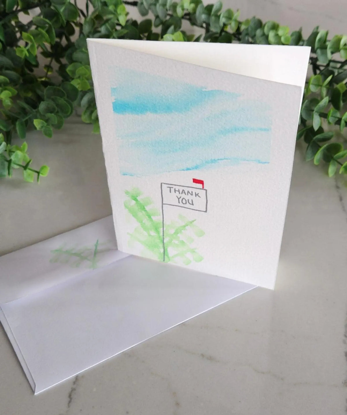 Thank you - 20 Original hand painted Greeting Card