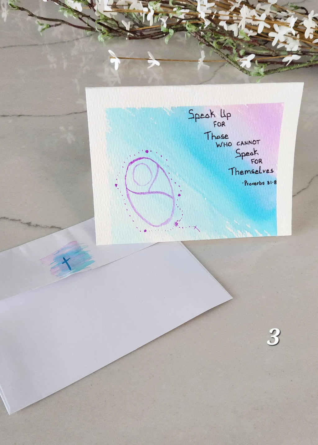 Proverbs 31:8 Hand Painted Original Card