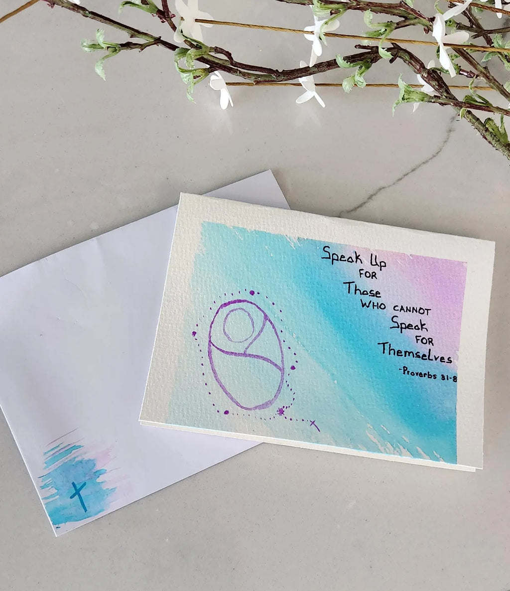 Proverbs 31:8 Hand Painted Original Card