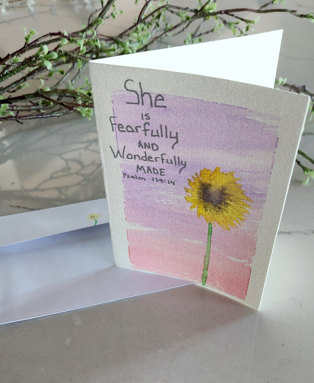 Psalms 139:14 Hand Painted Original Card