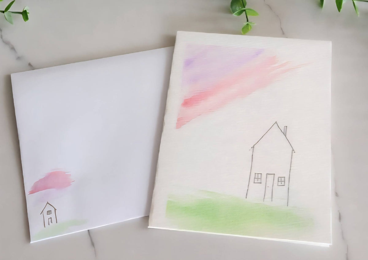 Real Estate Set of 6 Hand Painted Original Cards