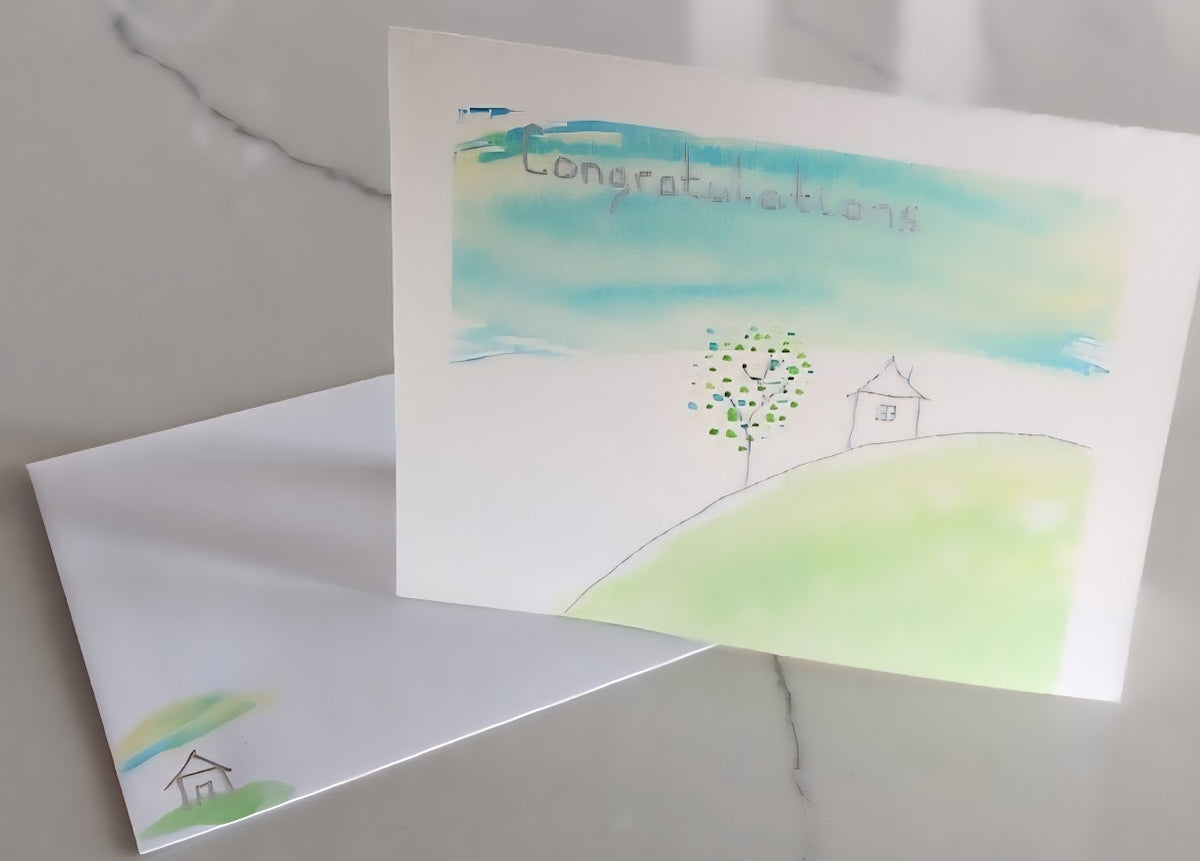 Congratulations Hand Painted Original Card