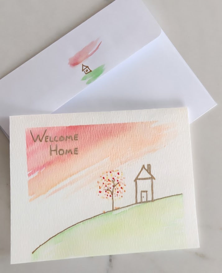Real Estate Set of 6 Hand Painted Original Cards