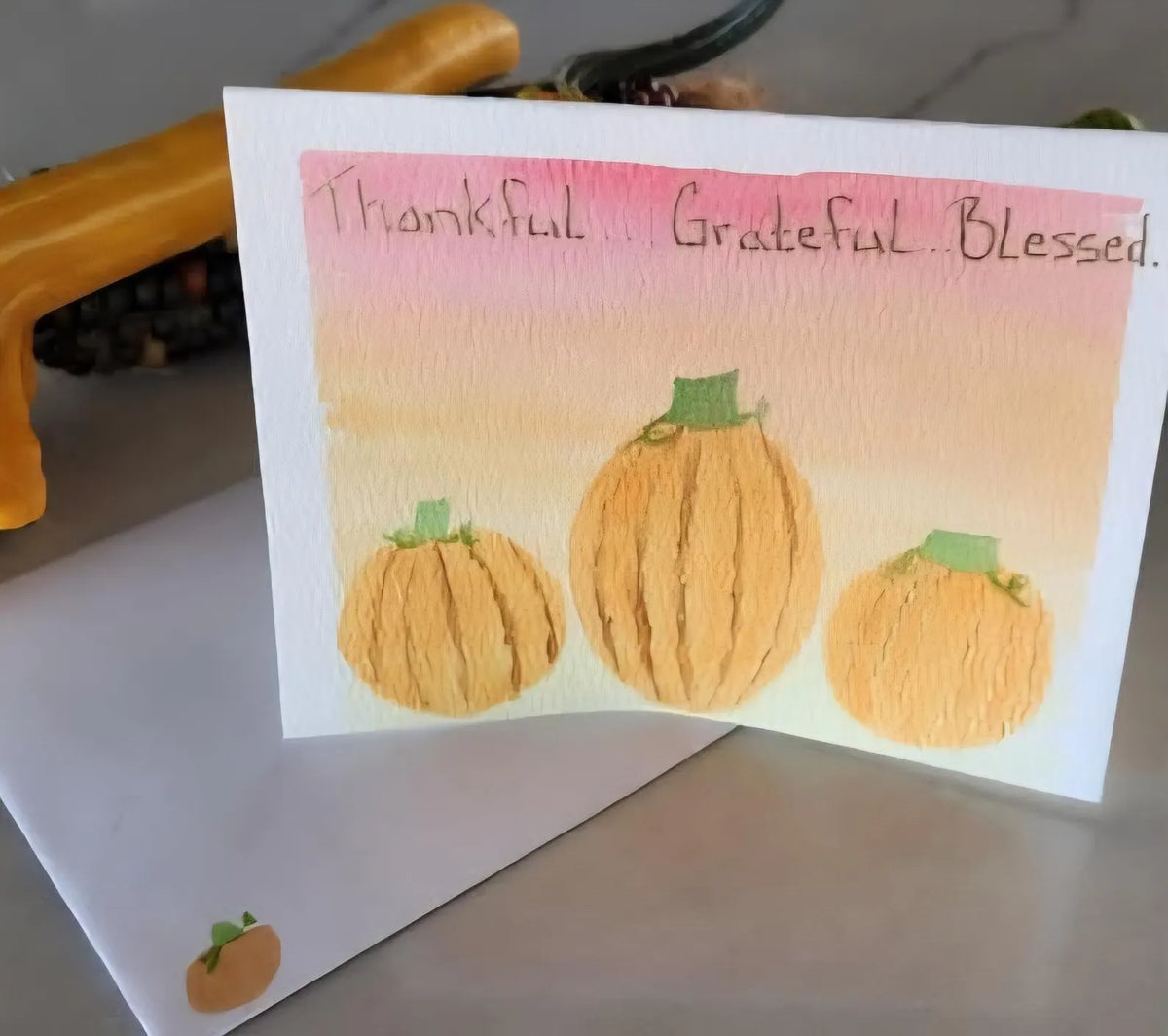 Hand Painted Seasonal Gift Set of 4 Blank Greeting Cards