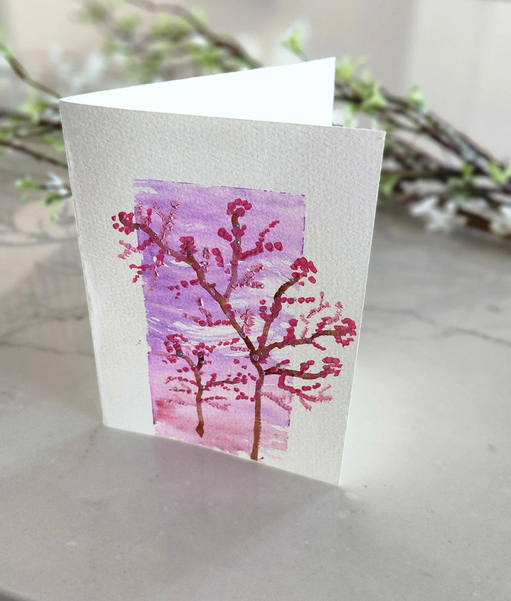 Hand Painted Seasonal Gift Set of 4 Blank Greeting Cards