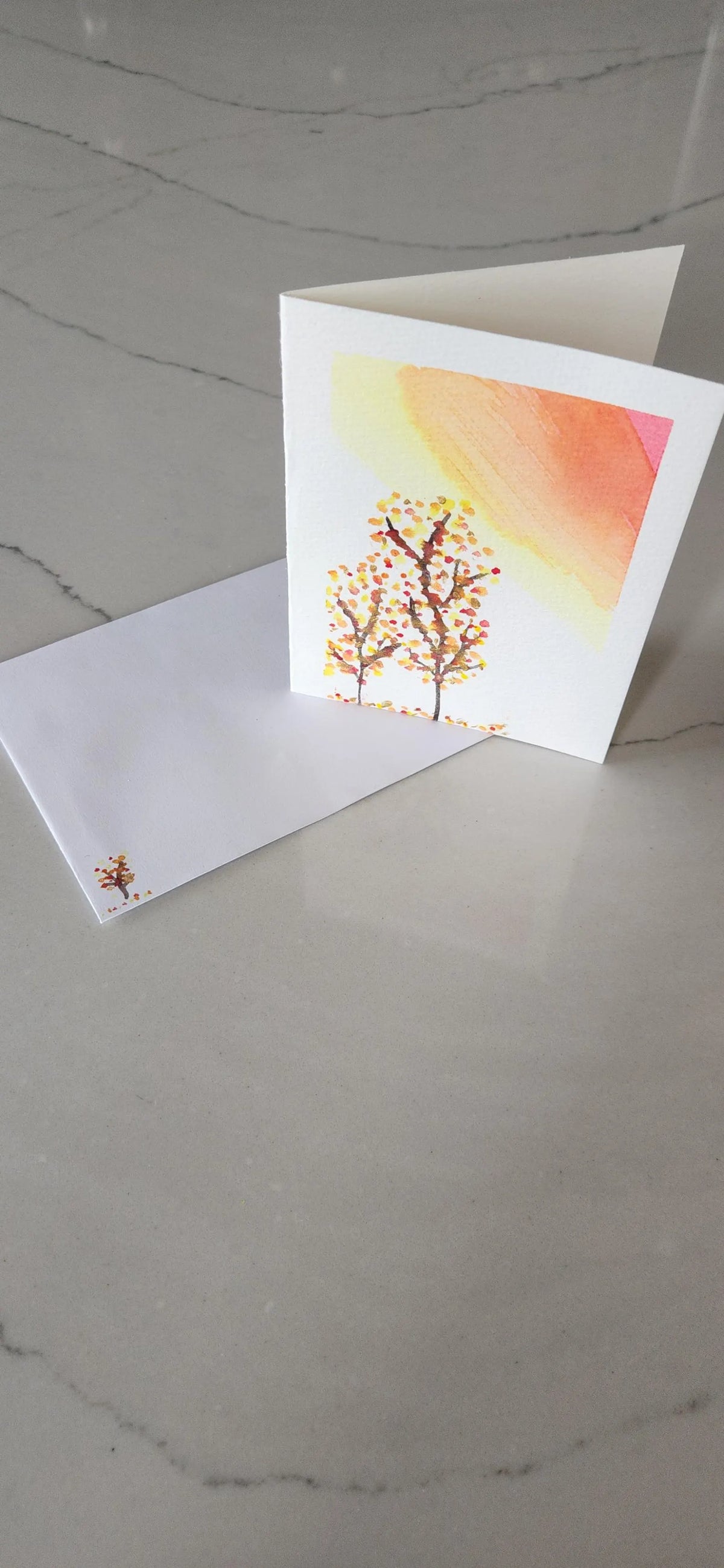 Set of 5 Comfort Hand Painted Original Blank Greeting Card
