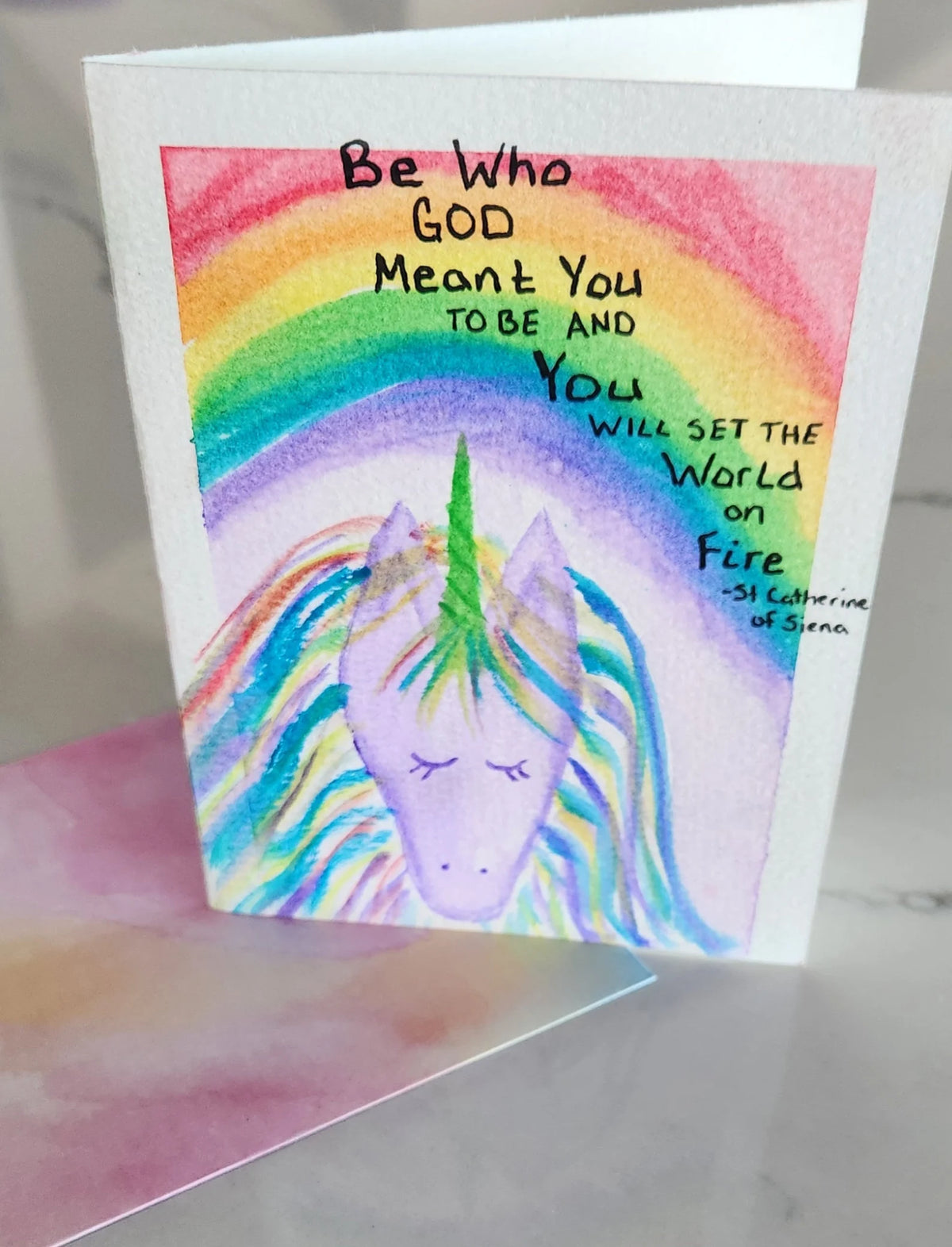 Set The World On Fire Hand Painted Original Card