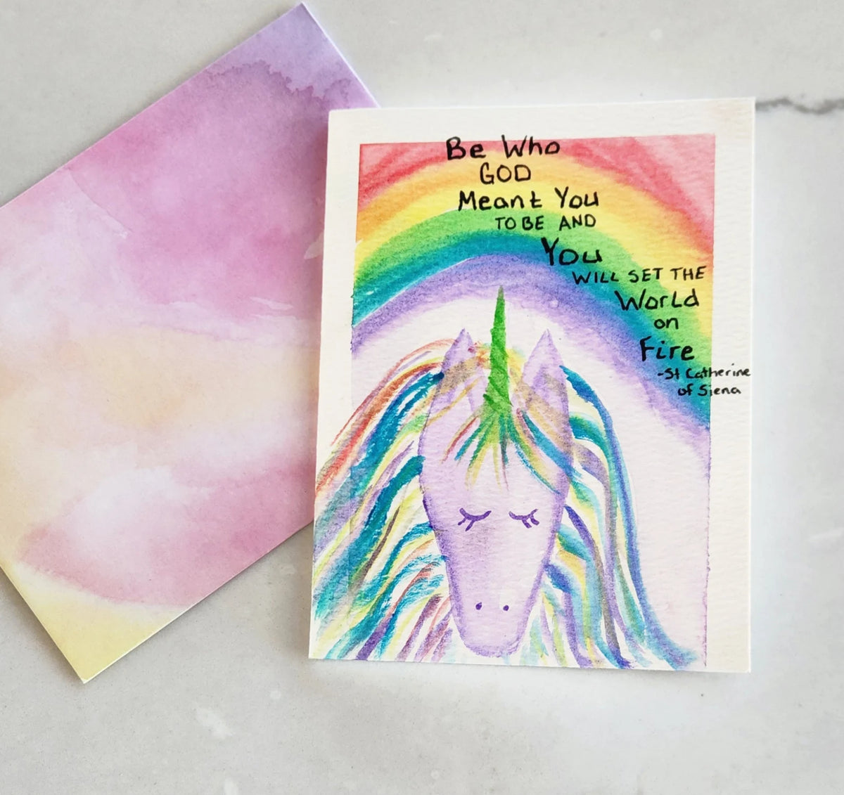 Set The World On Fire Hand Painted Original Card